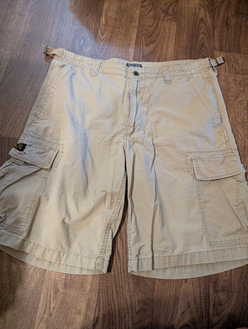 Vtg Polo Jeans Company Ralph Lauren Cargo Shorts Mens 36 Tan Beige Cotton